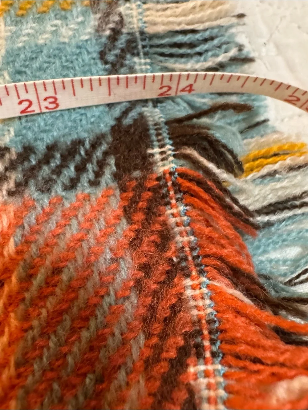 The Limited Orange & Blue Plaid Reversible Shawl Wrap Scarf
